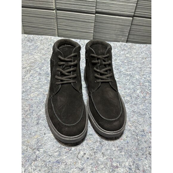 Men’s Size 9 Flannel Lined Moc Toe Boots Lands End‎ Black Suede Fast Shipping! main image 6